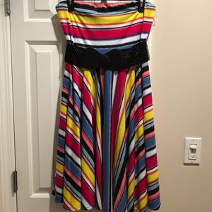 Cute Maurices Fit & Flare Striped Dress with belt